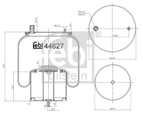 Bolsa de aire del eje delantero RML75020C Blacktech